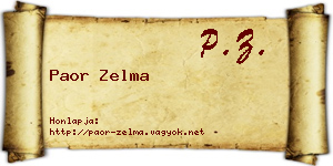 Paor Zelma névjegykártya